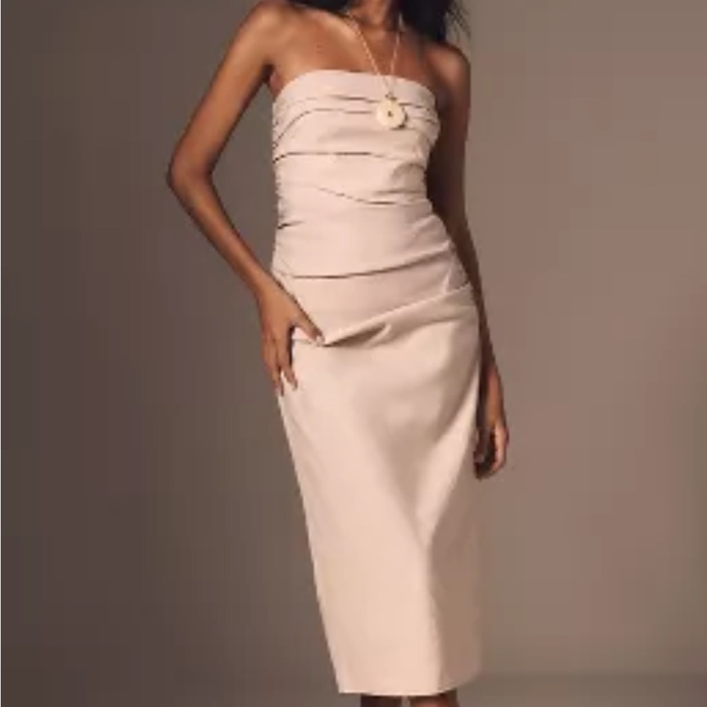The Soleil Slim Strapless Ruched Dress: Magic Fabric Edition